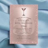 Moderne Roos Gold Glitter 50th Birthday Cocktail Kaart