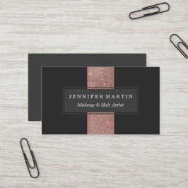 Moderne Roos Gold Glitter Black kleurenblokken Visitekaartje