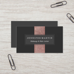 Moderne Roos Gold Glitter Black kleurenblokken Visitekaartje