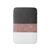Moderne Roos Gold Glitter Black White Color Blocks Badmat (Voorkant Verticaal)