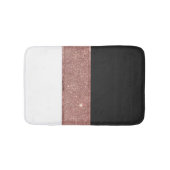 Moderne Roos Gold Glitter Black White Color Blocks Badmat (Voorkant)