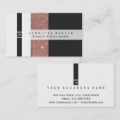 Moderne Roos Gold Glitter Black White Color Blocks Visitekaartje (Voorkant / Achterkant)