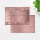 Moderne Roos Gold Glitter Cadeaubon Visitekaartje (Bureau)