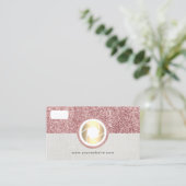 Moderne Roos Gold Glitter Camera Fotografie Visitekaartje (Staand voorkant)