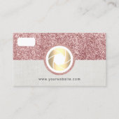 Moderne Roos Gold Glitter Camera Fotografie Visitekaartje (Voorkant)