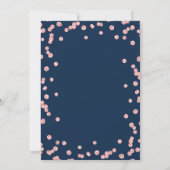 Moderne Roos Gold Glitter Confetti Navy Kaart (Achterkant)