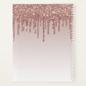 Moderne Roos Gold Glitter Drift elegant monogram Planner (Achterkant)