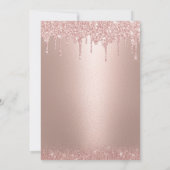 Moderne Roos Gold Glitter drijft meisje 40e verjaa Kaart (Achterkant)