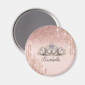 Moderne Roos Gold Glitter-drives Ombre Tiara Ceram Magneet (Voorkant / Achterkant)