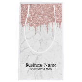 Moderne Roos Gold Glitter drukt rendy marmer af Klein Cadeauzakje (Voorkant)