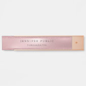 Moderne Roos Gold Glitter Elegant Glamour Sjabloon Deurbordje (Voorkant)