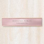 Moderne Roos Gold Glitter Elegant Glamour Sjabloon Deurbordje (Voorkant)