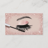 Moderne Roos Gold Glitter Eyelash Extensions Salon Visitekaartje (Voorkant)