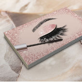 Moderne Roos Gold Glitter Eyelash Extensions Salon Visitekaartje