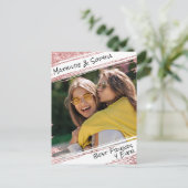 Moderne Roos Gold Glitter & Foto BBF Beste vriend Briefkaart (Staand voorkant)