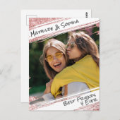 Moderne Roos Gold Glitter & Foto BBF Beste vriend Briefkaart (Voorkant / Achterkant)