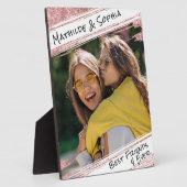Moderne Roos Gold Glitter & Foto BBF Beste vriend Fotoplaat (Zijkant)