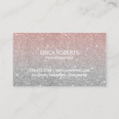 Moderne Roos Gold Glitter Gold Camera Foto Visitekaartje (Achterkant)