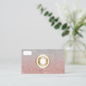 Moderne Roos Gold Glitter Gold Camera Foto Visitekaartje (Staand voorkant)