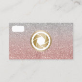 Moderne Roos Gold Glitter Gold Camera Foto Visitekaartje (Voorkant)