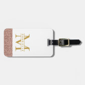 Moderne Roos Gold Glitter & Gold Travel Bag Bagagelabel (Voorkant horizontaal)