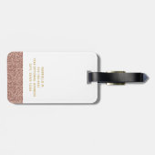 Moderne Roos Gold Glitter & Gold Travel Bag Bagagelabel (Achterkant horizontaal)