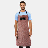 Moderne Roos Gold Glitter Hair Stylist Schort (Gedragen)