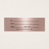 Moderne Roos Gold Glitter Heart Salon Spa Gift Kaa Mini Visitekaartjes (Achterkant)