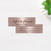 Moderne Roos Gold Glitter Heart Salon Spa Gift Kaa Mini Visitekaartjes (Bureau)