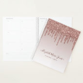 Moderne Roos Gold Glitter leidt elegant Manuscript Planner (Display)