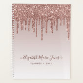 Moderne Roos Gold Glitter leidt elegant Manuscript Planner (Voorkant)