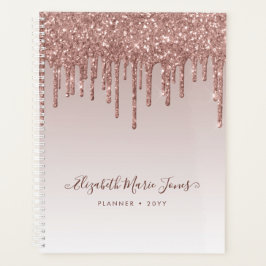 Moderne Roos Gold Glitter leidt elegant Manuscript Planner