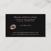 Moderne Roos Gold Glitter Lips Salon Referral Kaar Visitekaartje (Achterkant)
