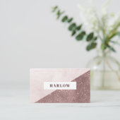 Moderne Roos Gold Glitter Marble Blush Pink Visitekaartje (Staand voorkant)