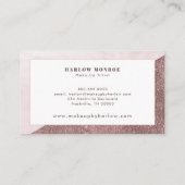 Moderne Roos Gold Glitter Marble Blush Pink Visitekaartje (Achterkant)