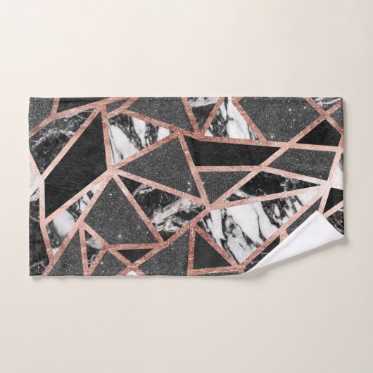 Moderne Roos Gold Glitter Marble Geometric Triangl Bad Handdoek (Handdoek)