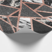 Moderne Roos Gold Glitter Marble Geometric Triangl Cadeaupapier (Hoek)