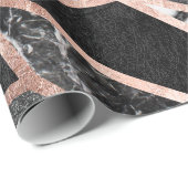 Moderne Roos Gold Glitter Marble Geometric Triangl Cadeaupapier (Rol Hoek)