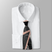 Moderne Roos Gold Glitter Marble Geometric Triangl Stropdas (Gebonden)