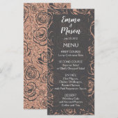 Moderne Roos Gold Glitter Menu (Voorkant / Achterkant)
