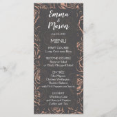 Moderne Roos Gold Glitter Menu (Voorkant)