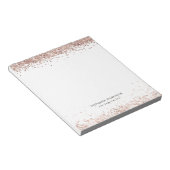 Moderne Roos Gold Glitter Notitieblok (Schuin)