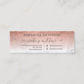 Moderne roos gold glitter ombre foil afspraak mini visitekaartje (Achterkant)