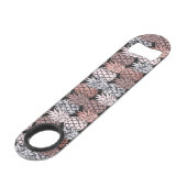 Moderne Roos Gold Glitter Pink Pineapples Patroon Speed Flessenopener (Achterkant Gekanteld)