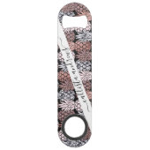 Moderne Roos Gold Glitter Pink Pineapples Patroon Speed Flessenopener (Voorkant)