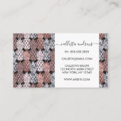 Moderne Roos Gold Glitter Pink Pineapples Patroon Visitekaartje (Achterkant)