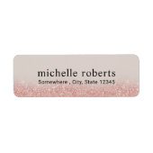 Moderne Roos Gold Glitter Professional Etiket (Voorkant)