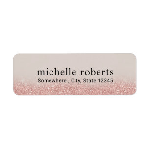 Moderne Roos Gold Glitter Professional Etiket