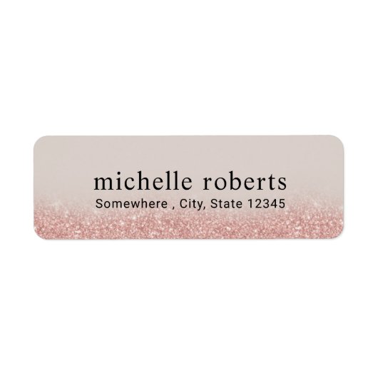 Moderne Roos Gold Glitter Professional Etiket (Voorkant)