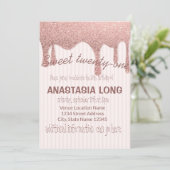 Moderne Roos Gold Glitter Save The Date (Staand voorkant)